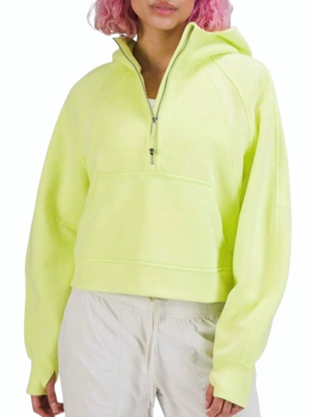 Lululemon Scuba Oversized Half Zip Lemon Lime Hoodie